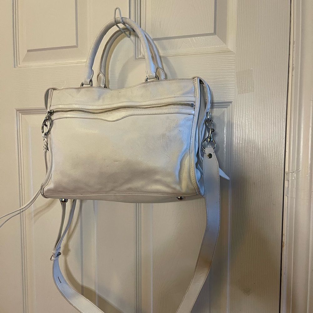 Rebecca Minkoff leather white Satchel/crossbody bag with silver tone hardwares